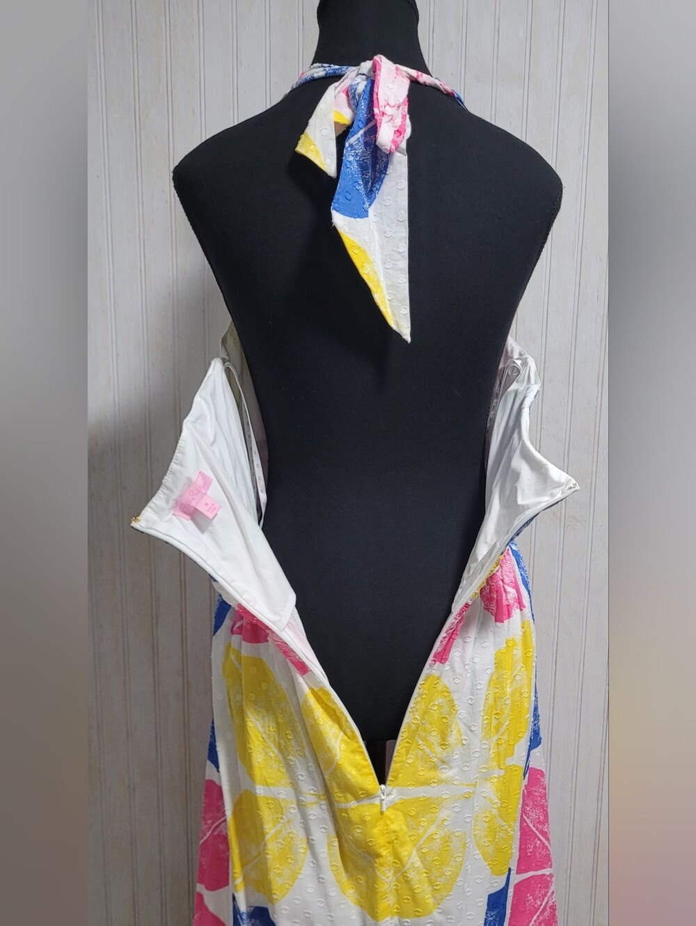 Lilly Pulitzer White Painters Block Maxine Halter Maxi Dress Size 14 - Picture 5 of 13